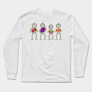 Cherry Grape Kiwi Orange Bots Long Sleeve T-Shirt